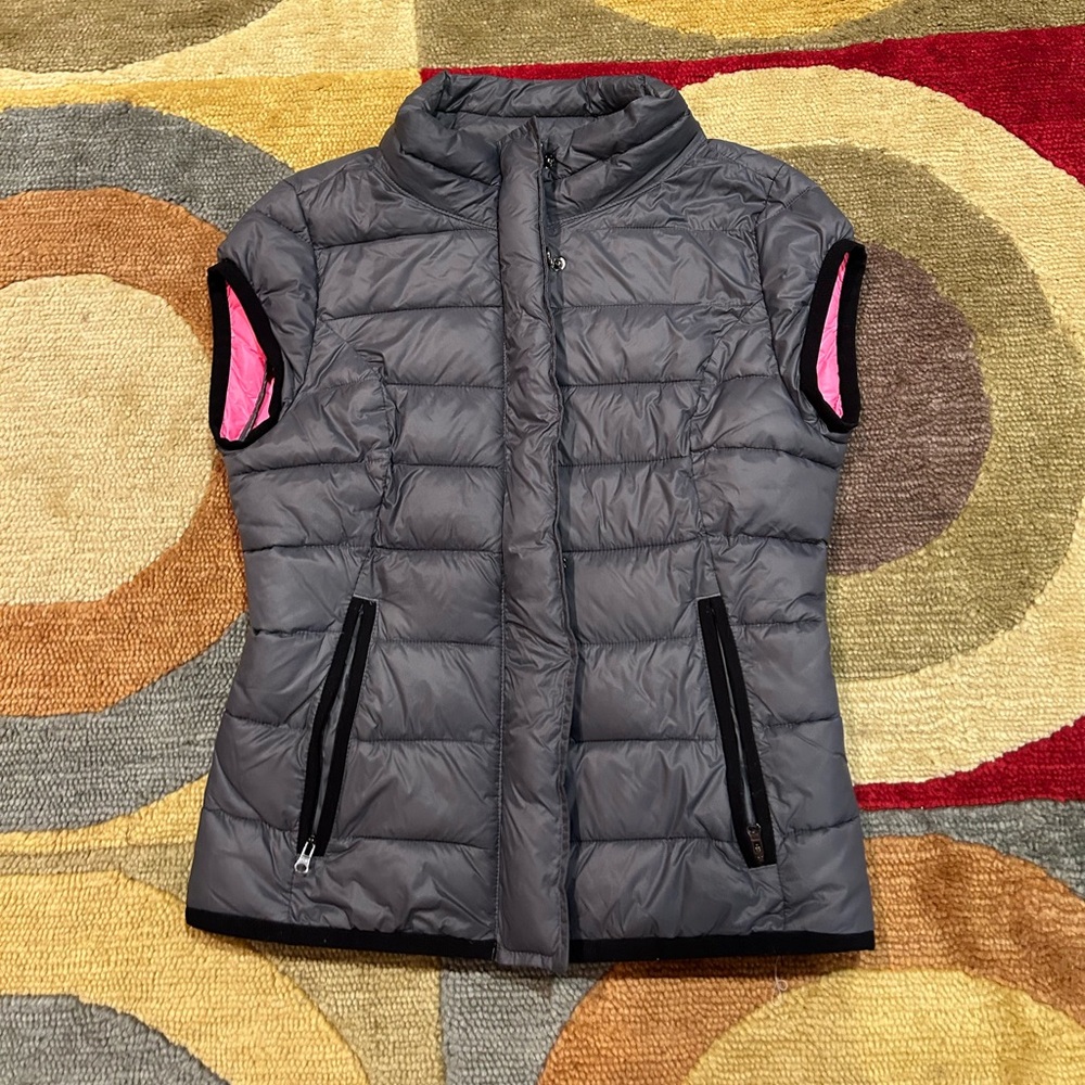 Mango Sport Grey Cap Sleeve Puffer Down Lightweight Vest Jacket Women’s Medium